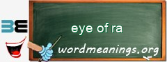 WordMeaning blackboard for eye of ra